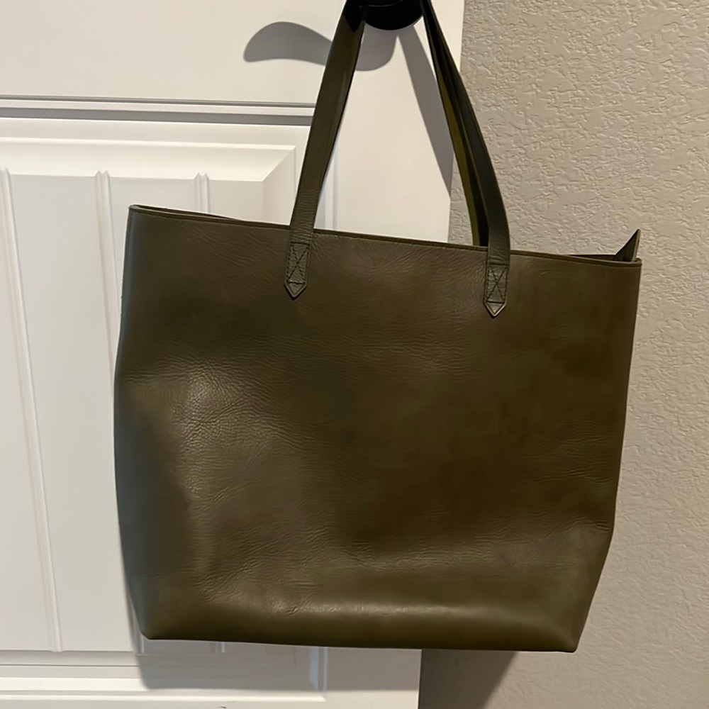 COPY - Madewell leather tote. Olive green